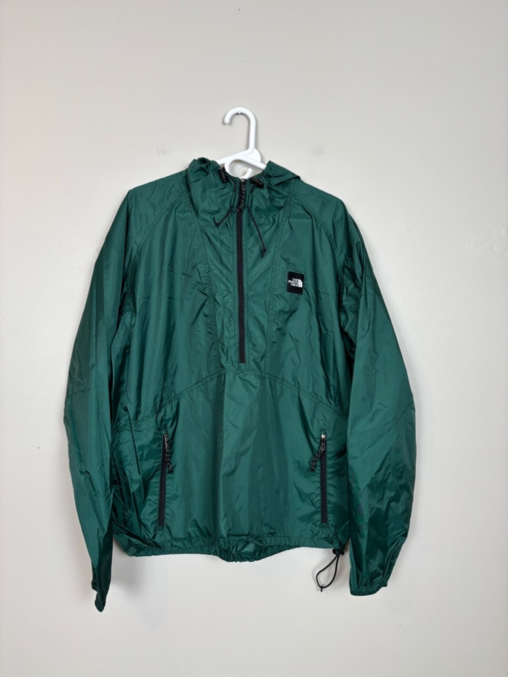 The North Face Jacket Mens Large 1/2 Zip Hooded Windbreaker in Green